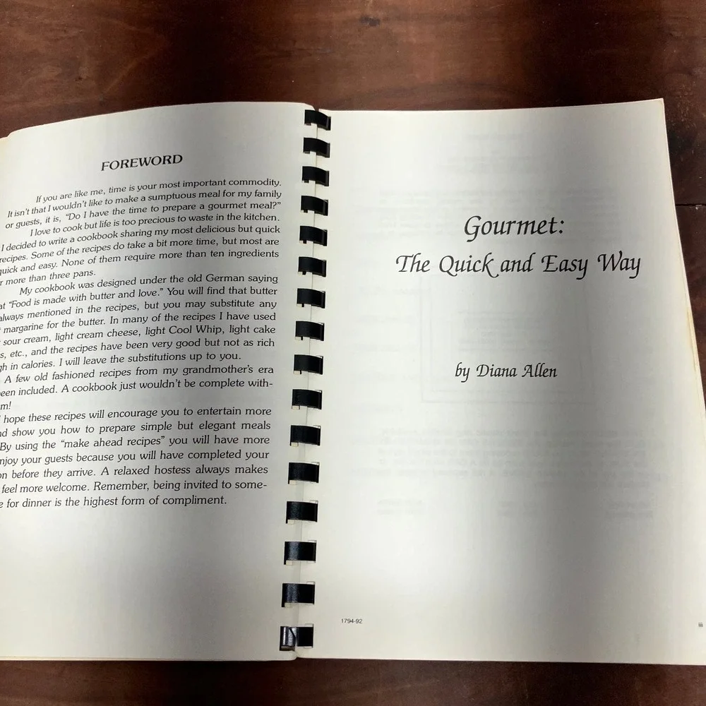 Gourmet The Quick and Easy Way Diana Allen 1992 1st Printing Cookbook